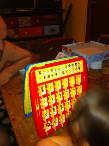 and we played a little Guess Who before bed.