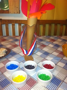  M&M's are the perfect Olympic food, due to their colors...