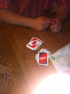 We taught sweet Sawyer to play Uno...it was a hit!
