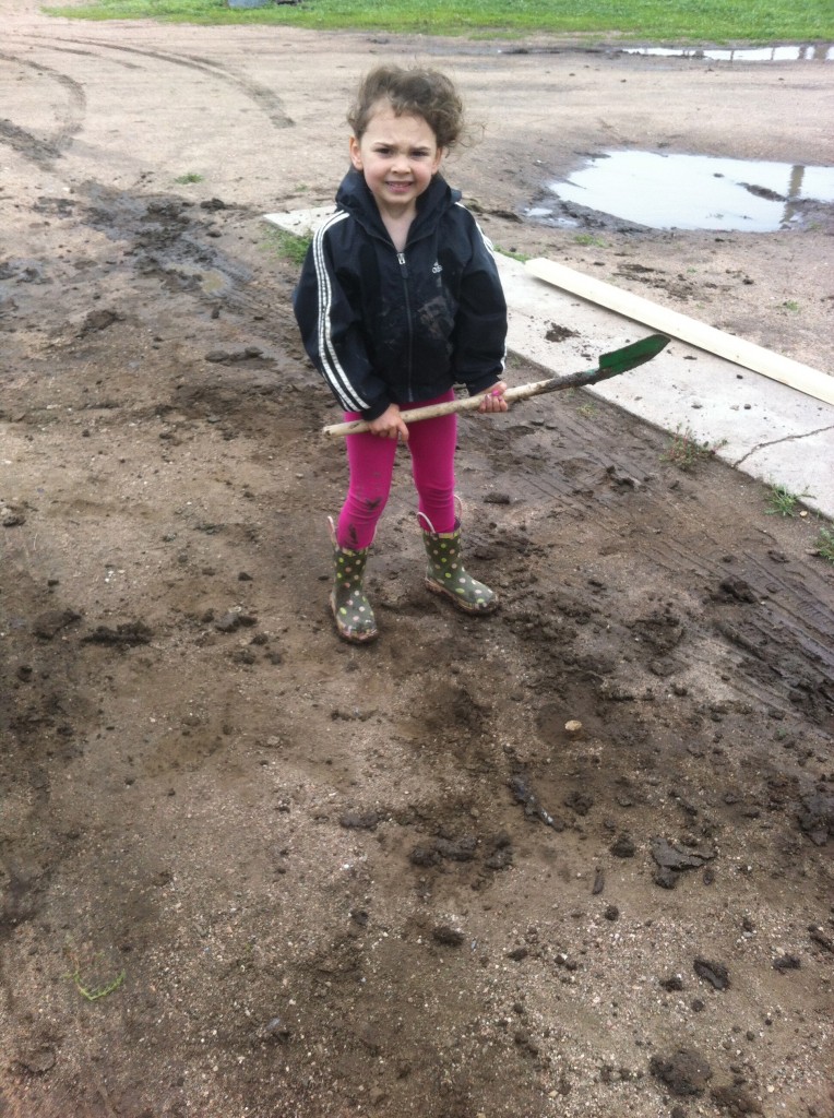Cute helper with her shovel...