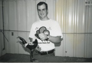 Wrex with his champion chicken at the Nebraska State Fair