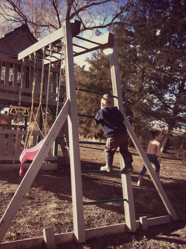 and play structure climbing...