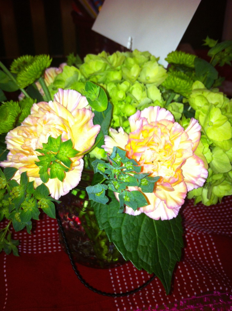 Pretty flowers from my hubby...complete with hydrangeas - my fave!