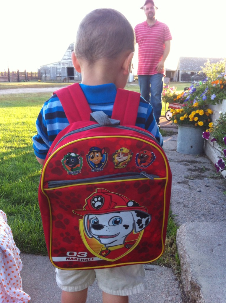 And his new backpack!