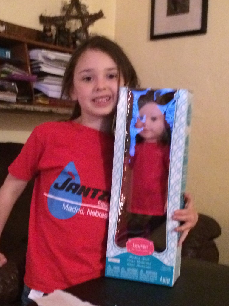 Sawyer with her new doll