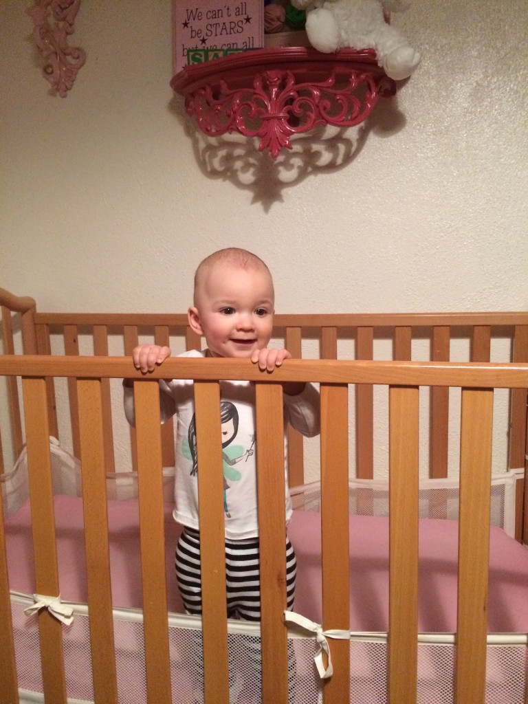 How we found her this morning in her crib