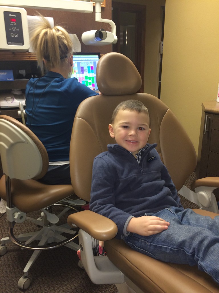 Wryder had his first big boy cleaning and he did SO great!  No cavities!
